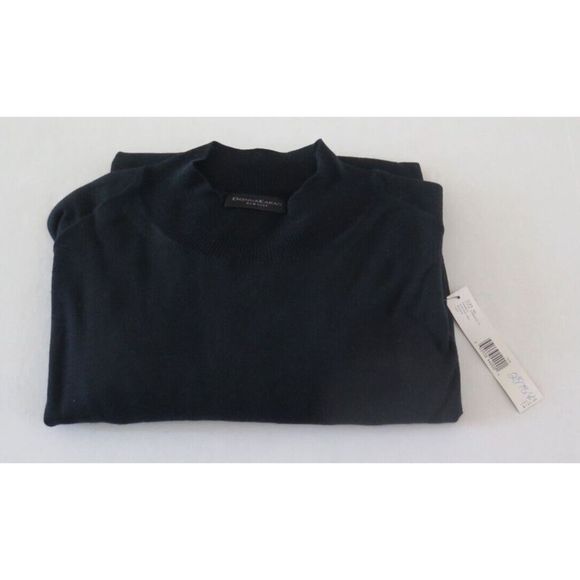 Donna Karan C9860314 Womens Sz M Black Cotton/Rayon Blend Mock Neck Sweater $135 - Picture 4 of 7